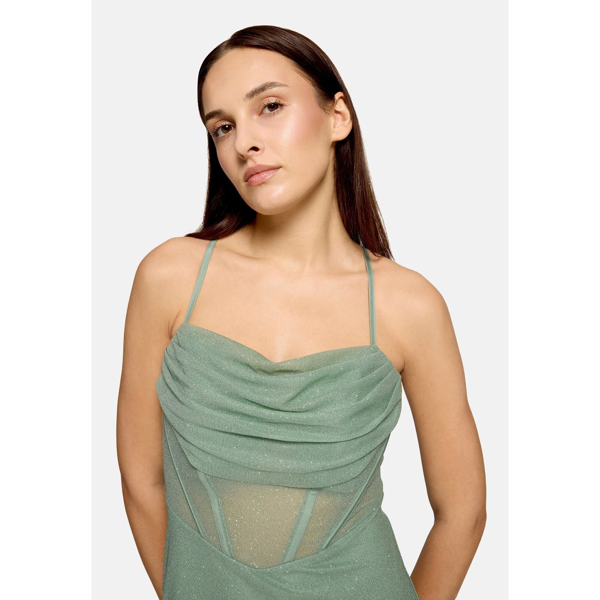 Robe de soirée au look scintillant green/green, VERA MONT