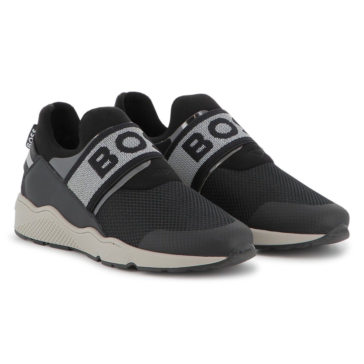 Sneakers elasticizzate black, BOSS KIDSWEAR