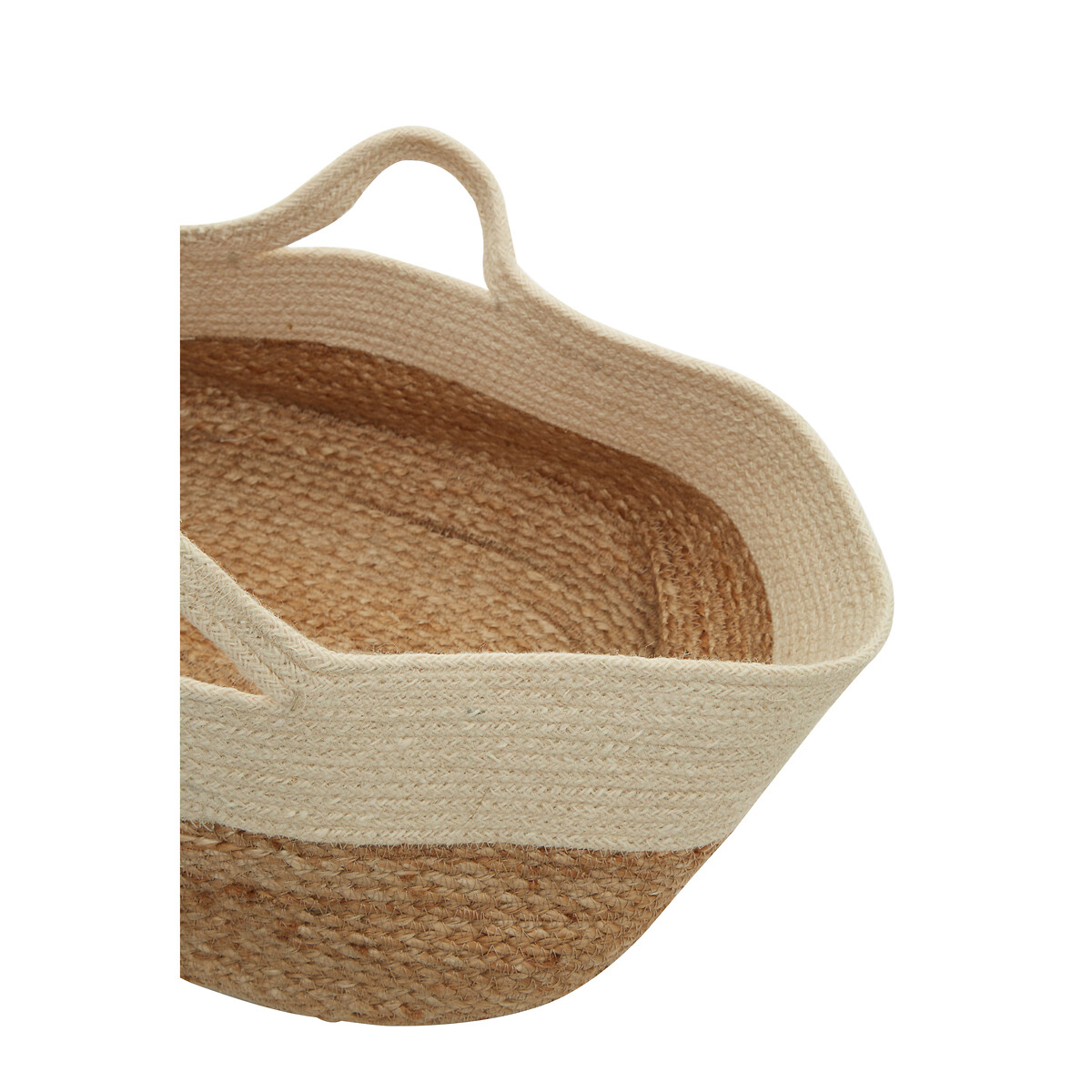 45cm Natural Jute Basket with White Trim natural, SO'HOME