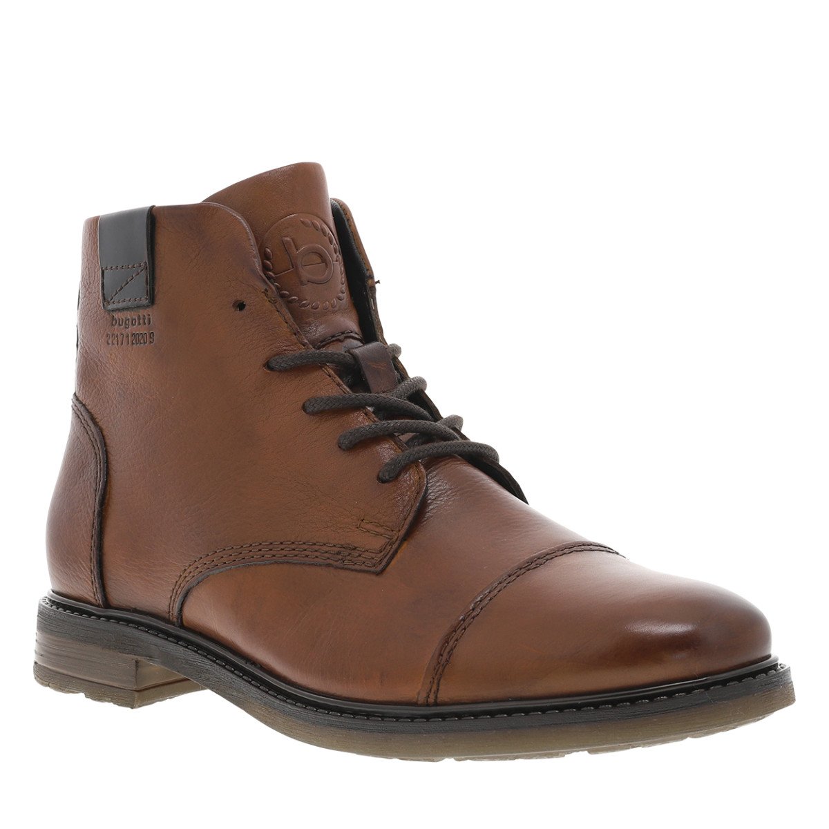 Bottines cuir talon plat marron, BUGATTI