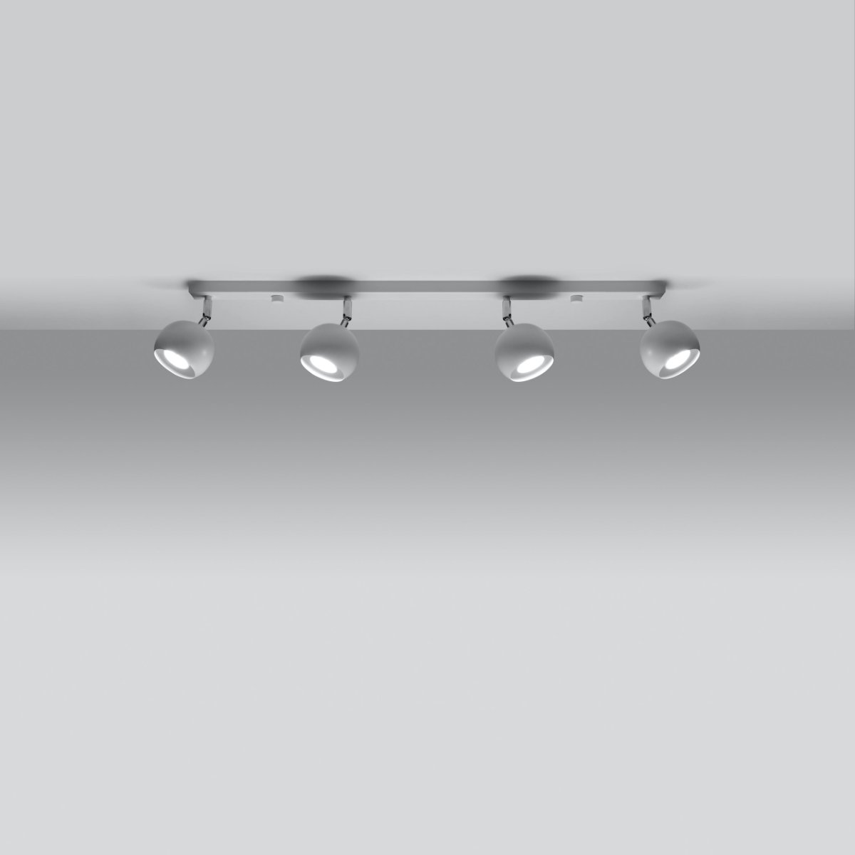 Plafonnier Acier Blanc GU10 4 Oculare Line blanc, EDEN