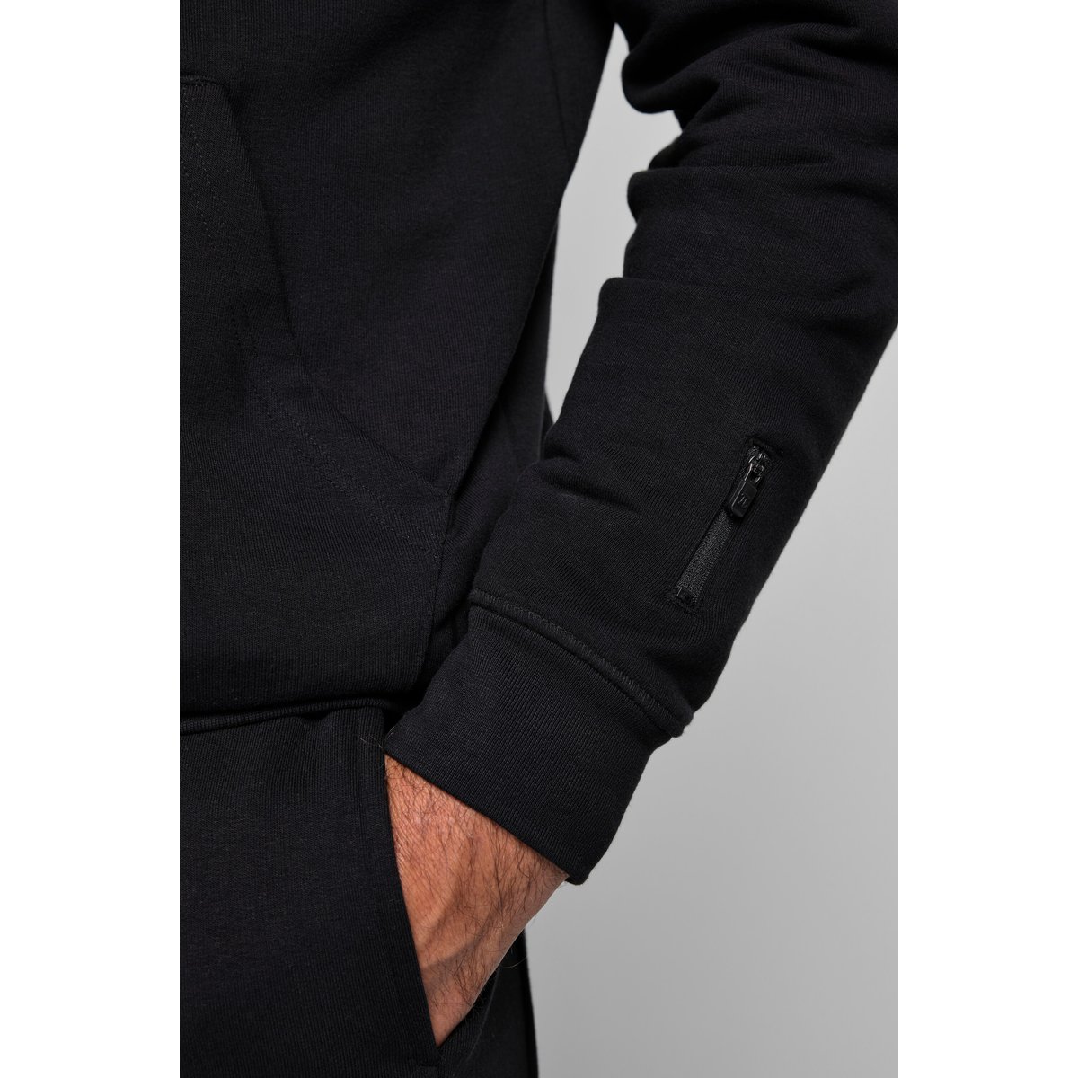 Sweat à capuche de fitness avec noir, JP1880