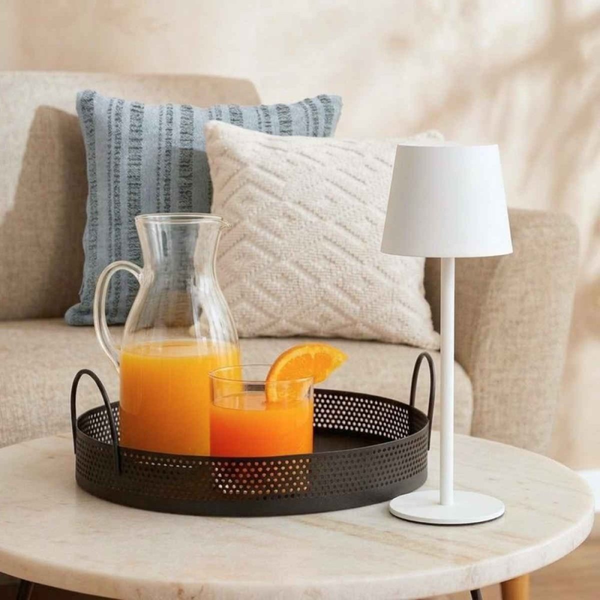 Plateau rond en métal noir 35cm noir, ORNAMI