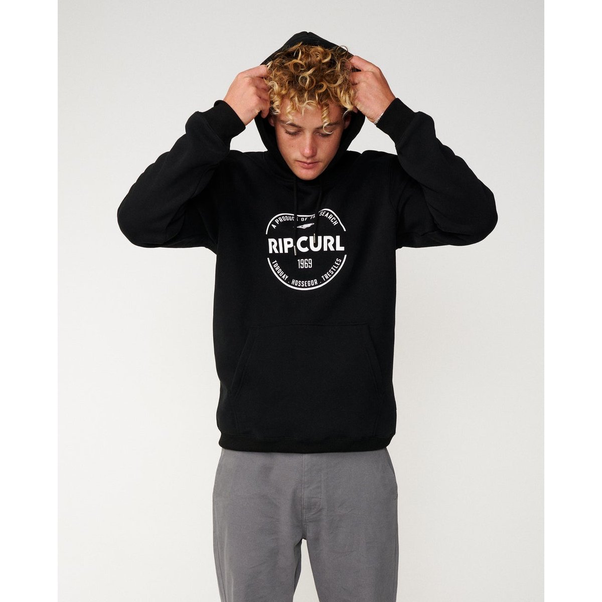 Sweat à capuche Staple black, RIP CURL