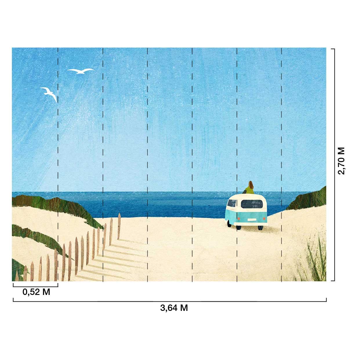 Papier peint horizon salé intissé, HEXOA
