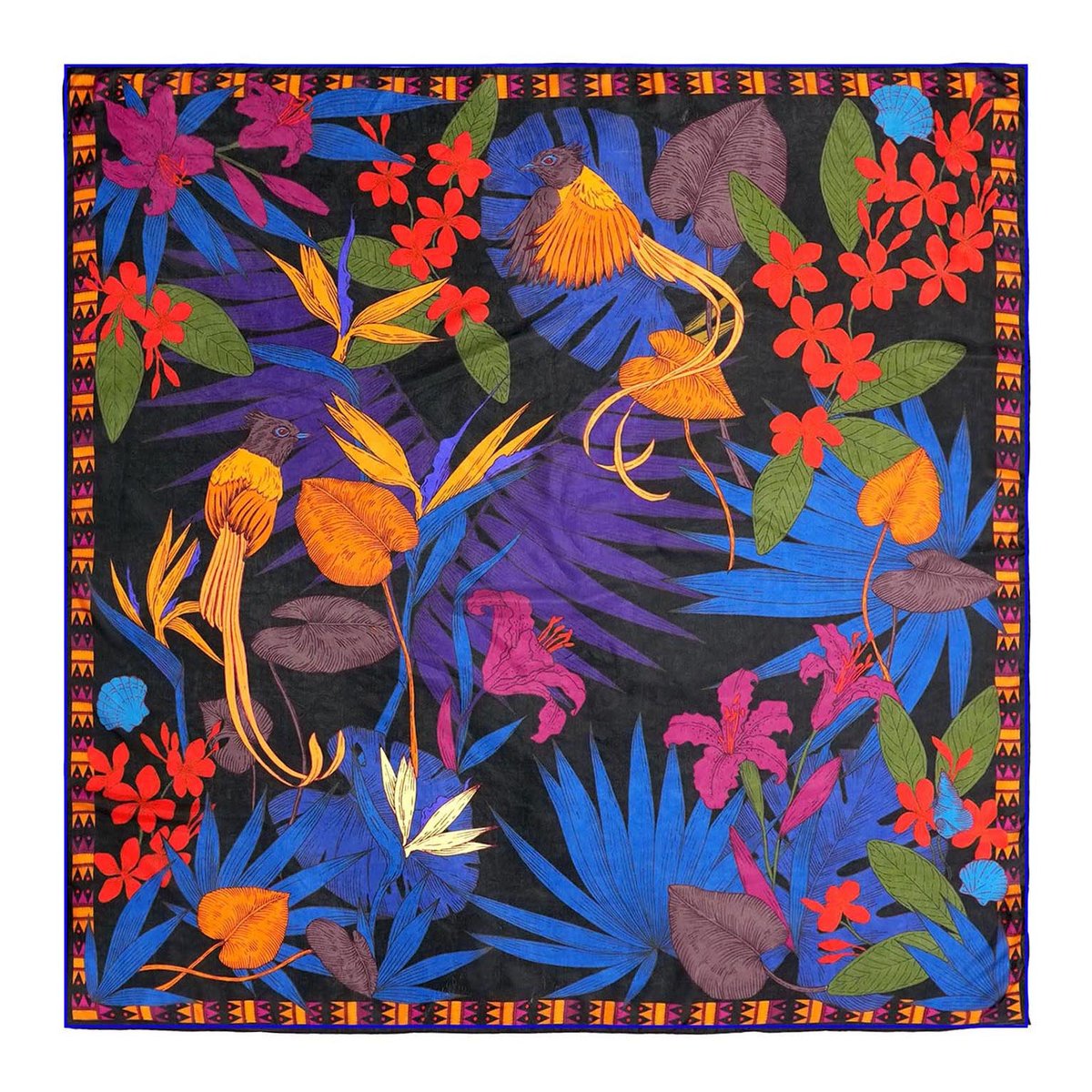 Foulard Medium à motifs PANTHERE noir, WILD