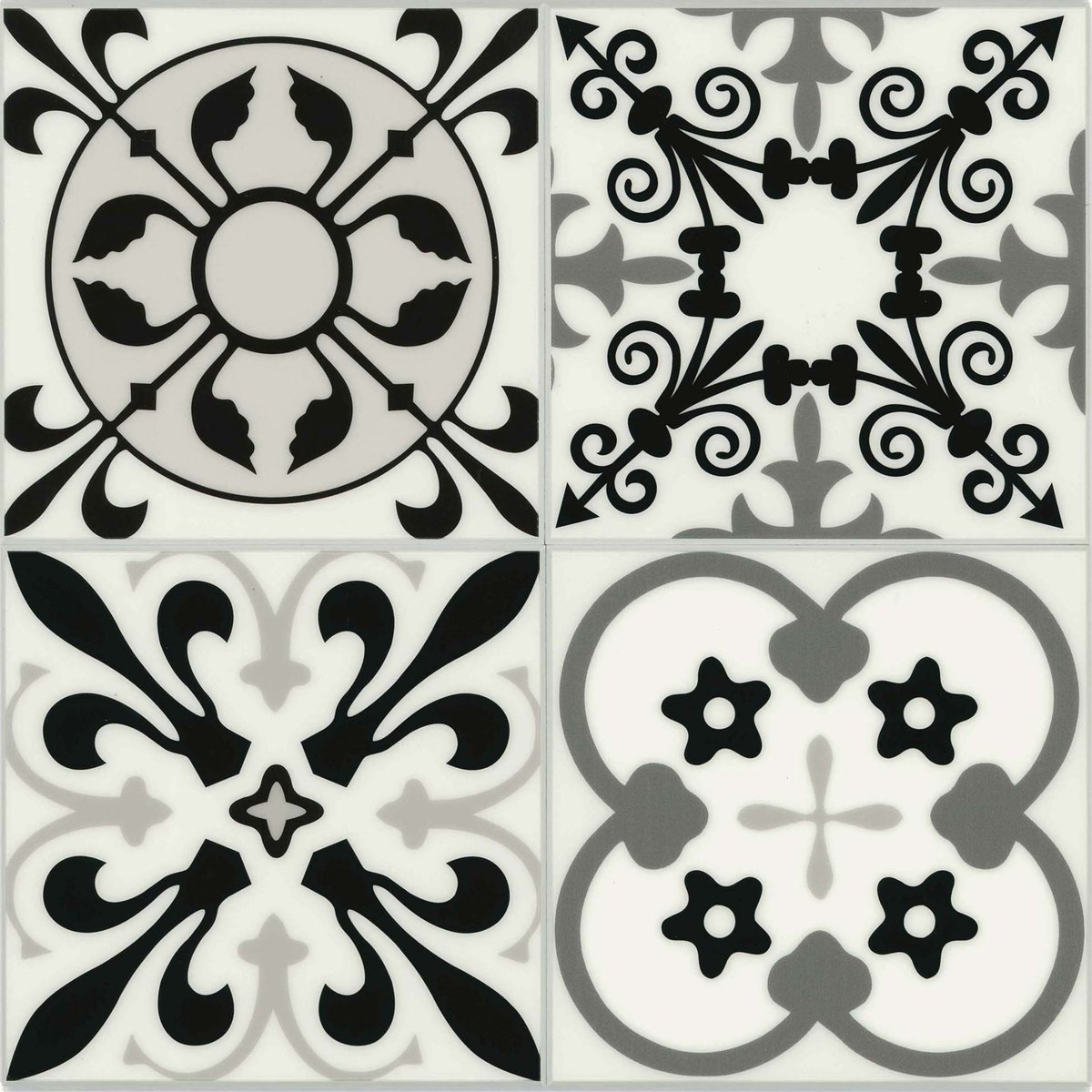 Crédence adhésive murale 3D motifs carreaux de ciment 4 pièces couleur unique, DOUCEUR D'INTÉRIEUR