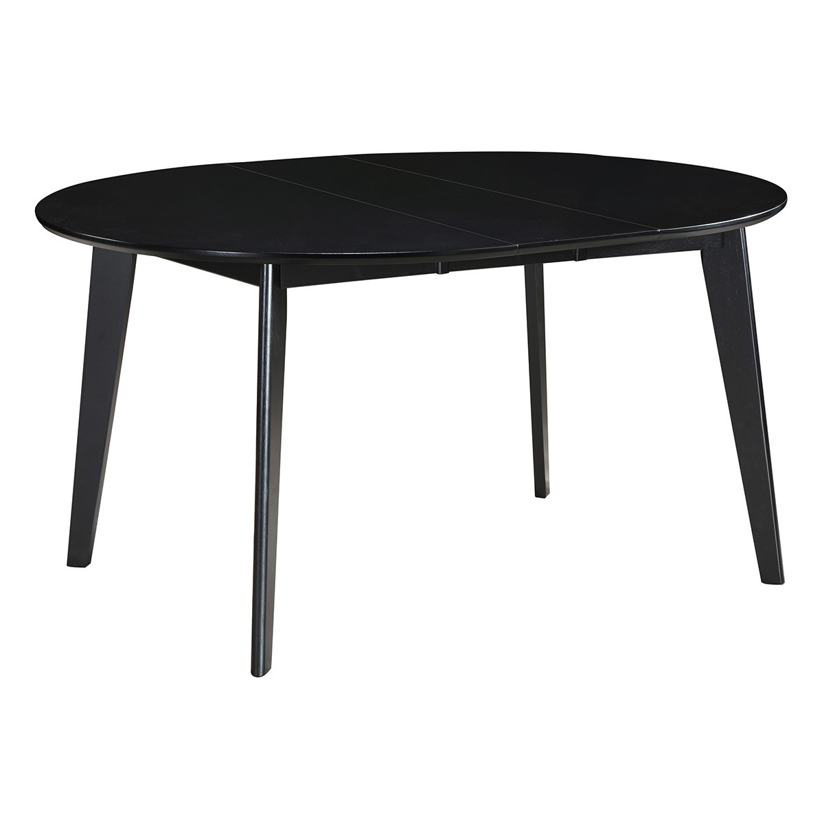 Table à manger ronde extensible finition noyer L120-150 cm LEENA noir, MILIBOO