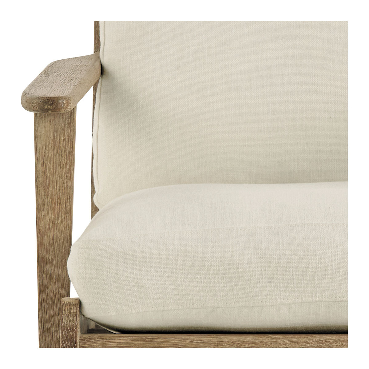 Fauteuil sur pied coton manguier beige, BLANC D’IVOIRE