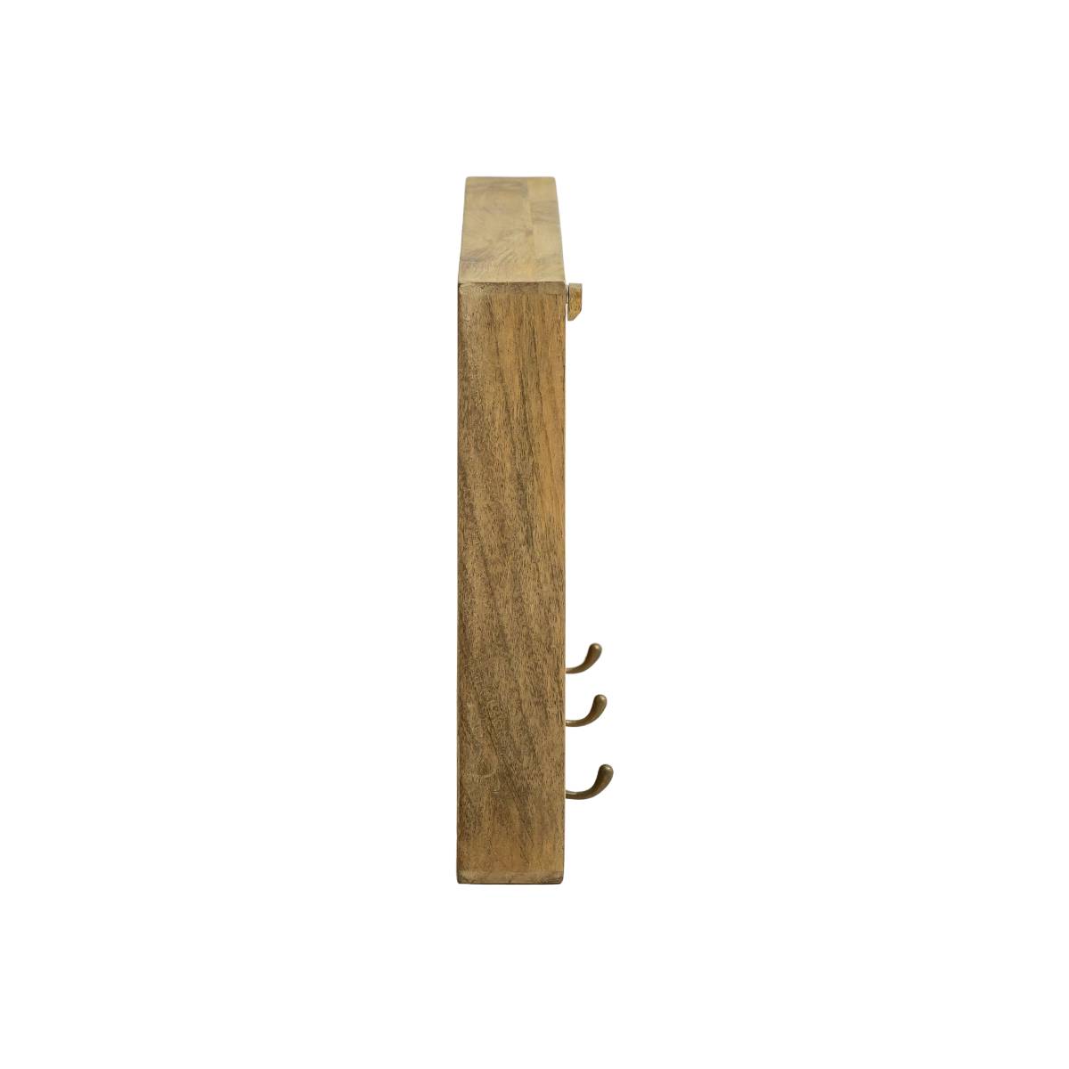 Porte-manteau en bois de manguier avec miroir MARLEY bois foncé, MADE IN MEUBLES