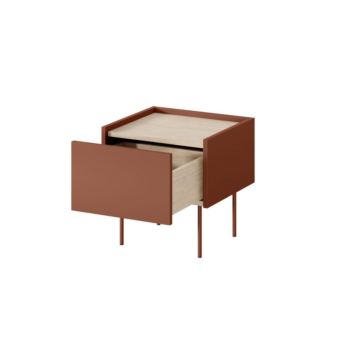 Table de chevet Panneaux de particules, ATLAS rouge, BOBOCHIC