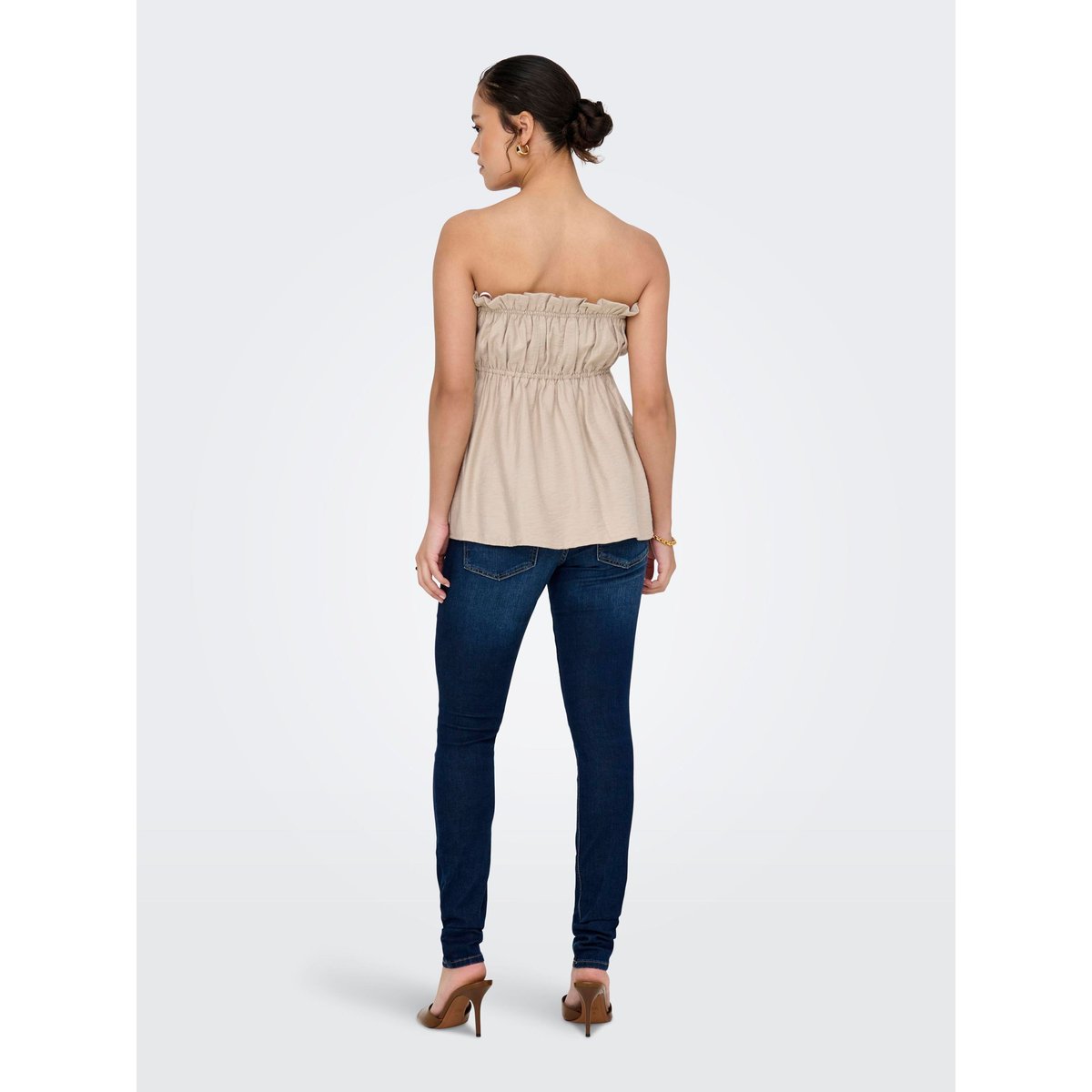 Top Bandeau oxford tan, ONLY