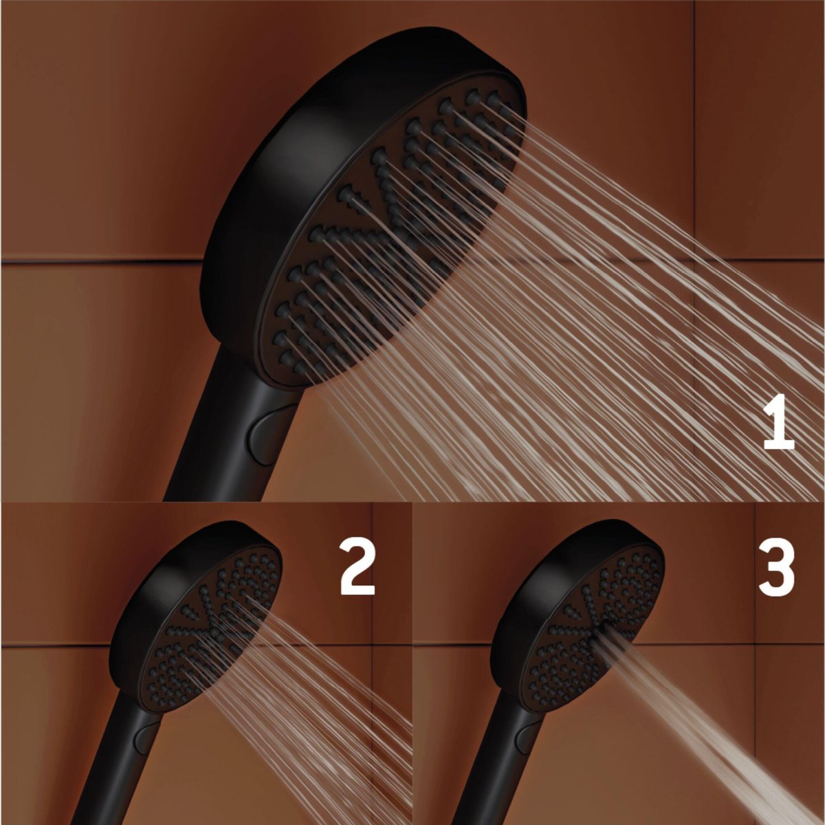 Lot de 2 colonnes de douche thermostatique, EASY noir, SENSEA
