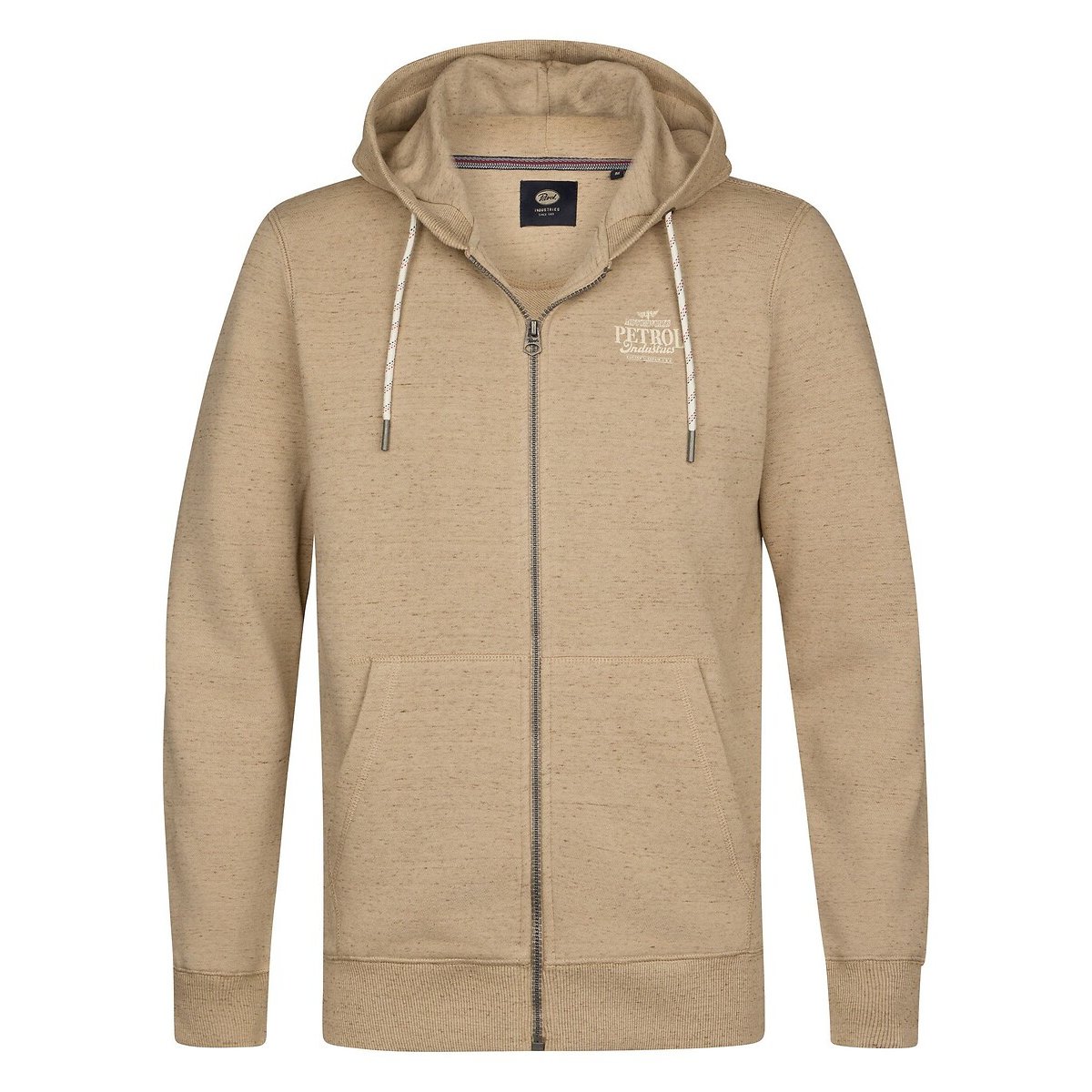 Sweat zippé à capuche camel, PETROL INDUSTRIES