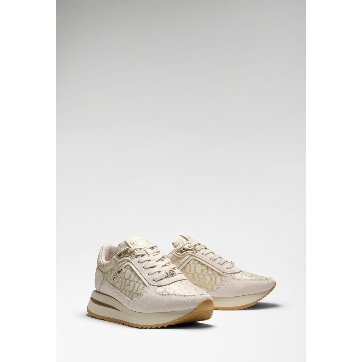 Chaussures De Course En Suède Energy blanc, GUESS