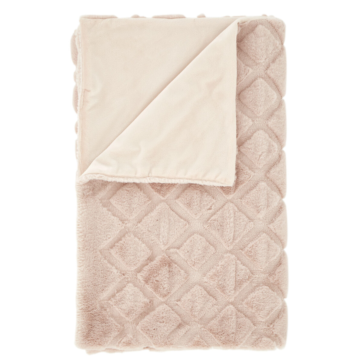 Cosy Diamond 130x170cm Throw blush pink, CATHERINE LANSFIELD