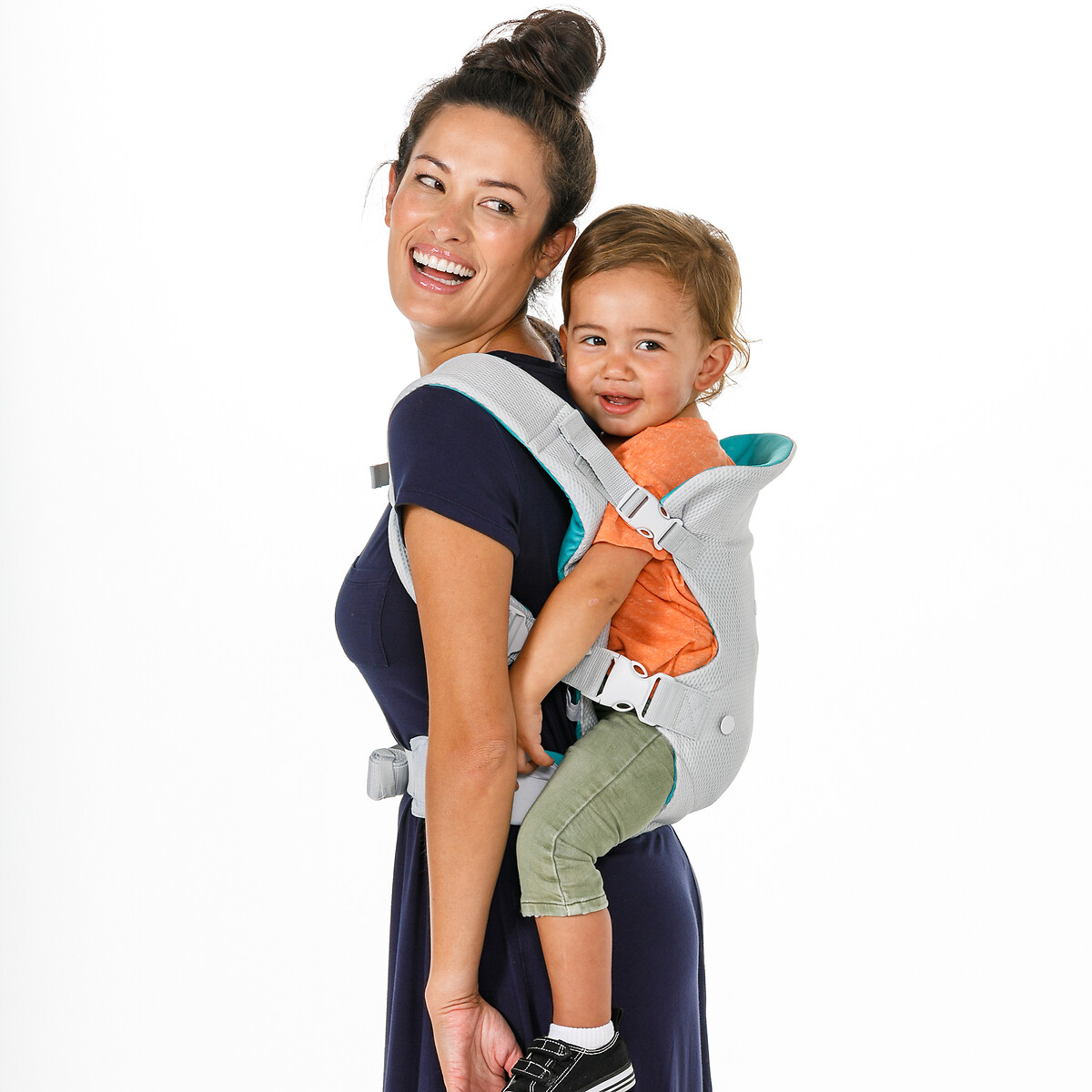 Porte bébé flip 4 en 1 light and airy gris/bleu, INFANTINO