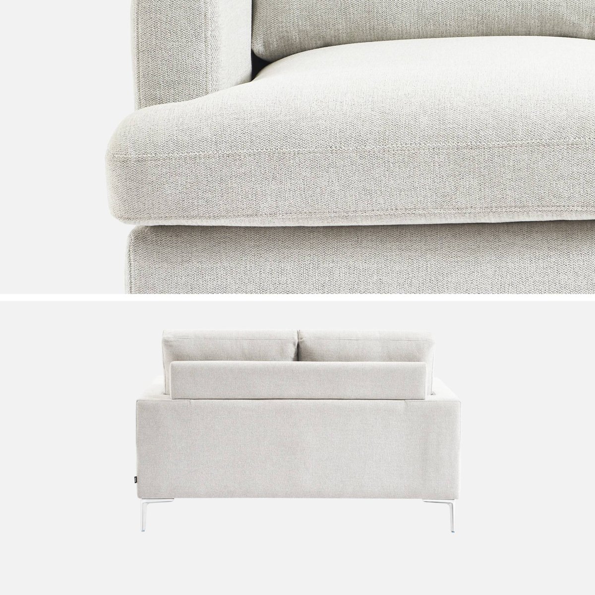 Canapé 2 places tissu HANS gris clair, SWEEEK