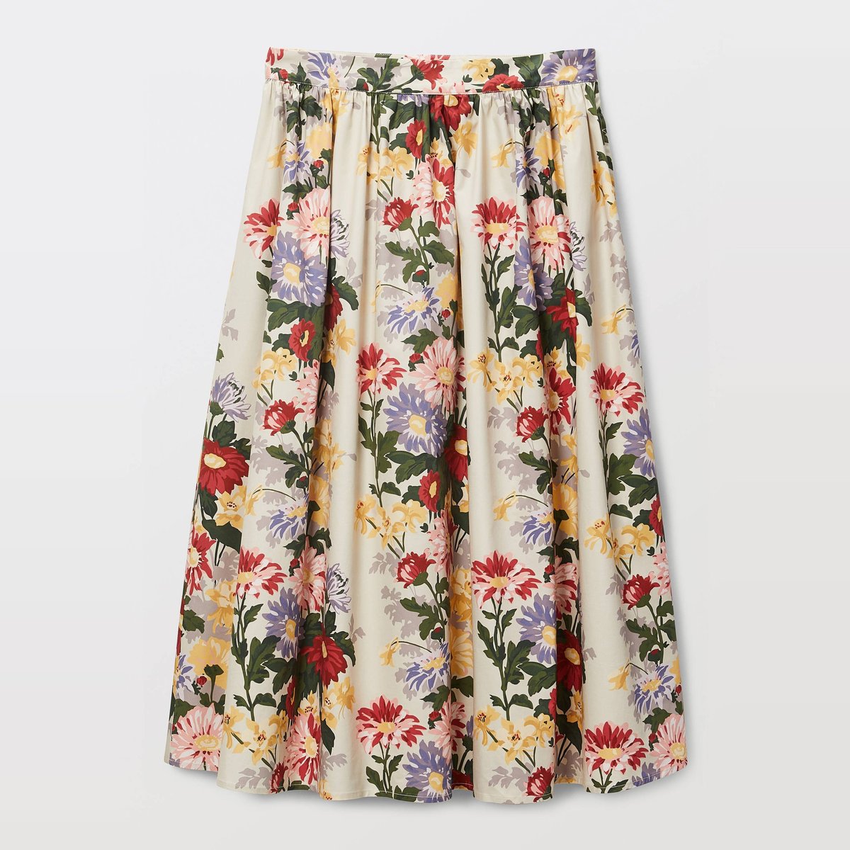 Jupe midi imprimée en coton BIO GOTS multi co, MONOPRIX