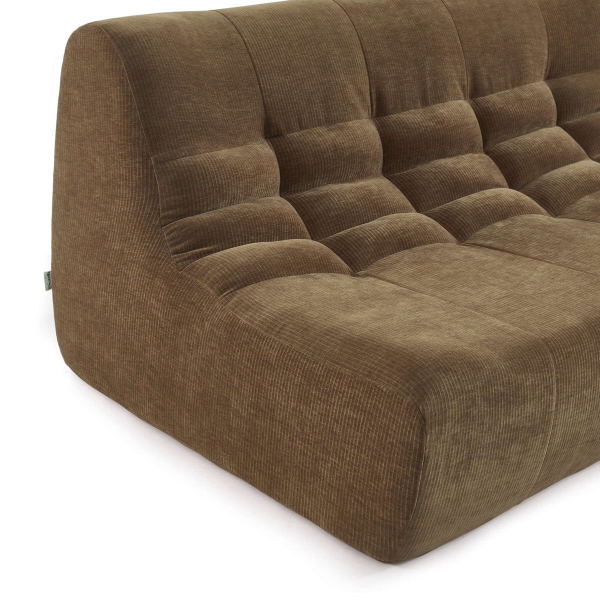 Banquette 2 places en velours JANIS marron, SORELH