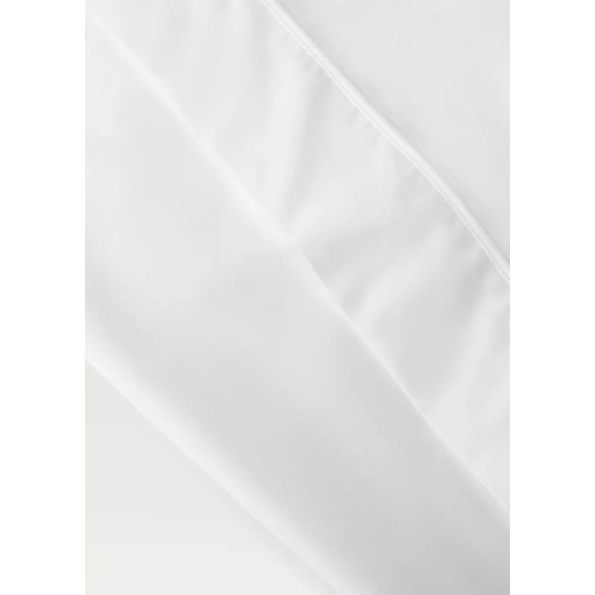 Drap percale de coton 500 fils détail passepoilé arrondi lit 90 cm blanc, MANGO HOME
