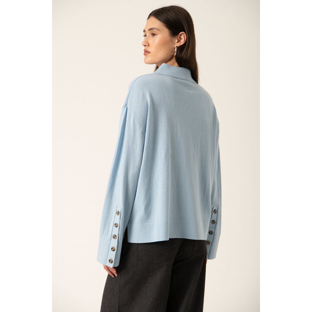 Pullover tricoté bleu powder blue, SOAKED IN LUXURY