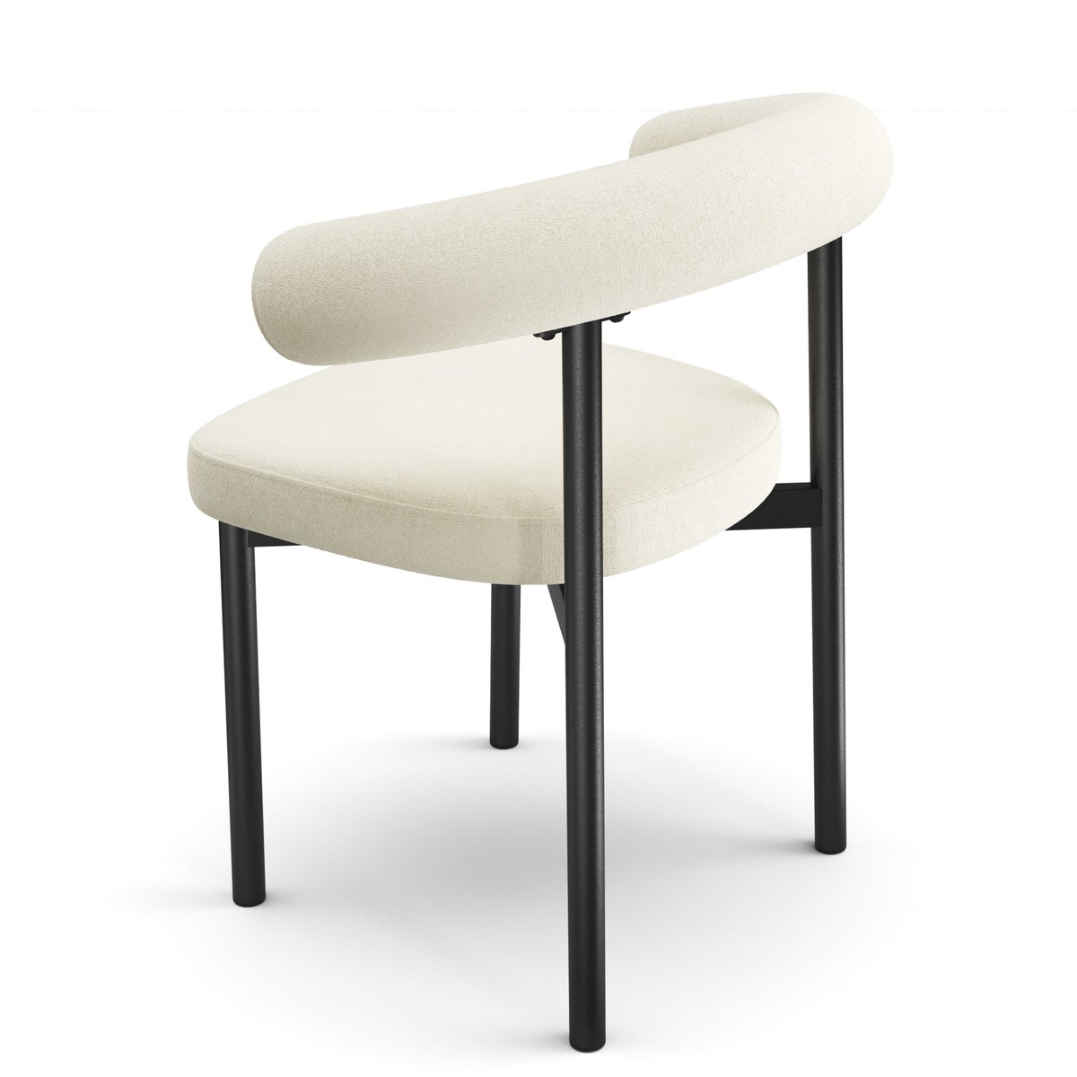 Lot de 2 chaises en tissu tramé toucher doux HARPER crème, SIA HOME