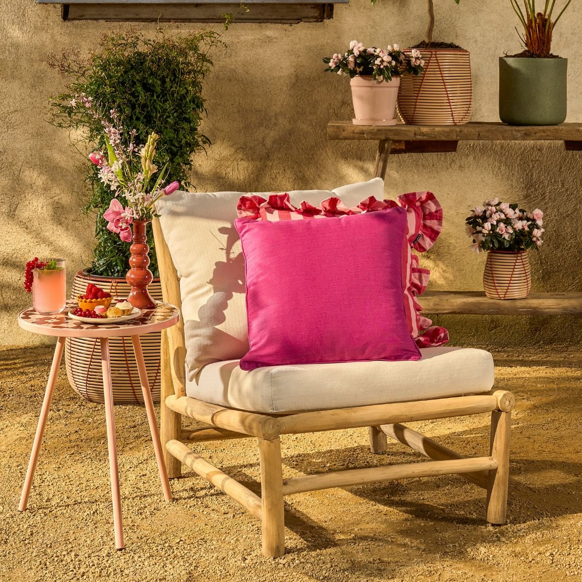 Coussin de jardin COMO rose foncé, MICA DECORATIONS