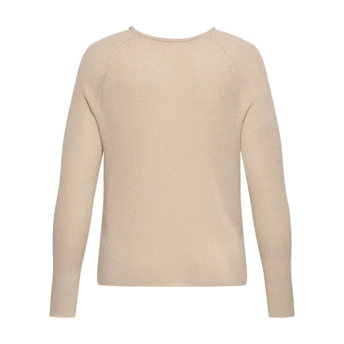 Pull beige uni pourvu d'une coupe droite et de manches longues beige, ONLY CARMAKOMA