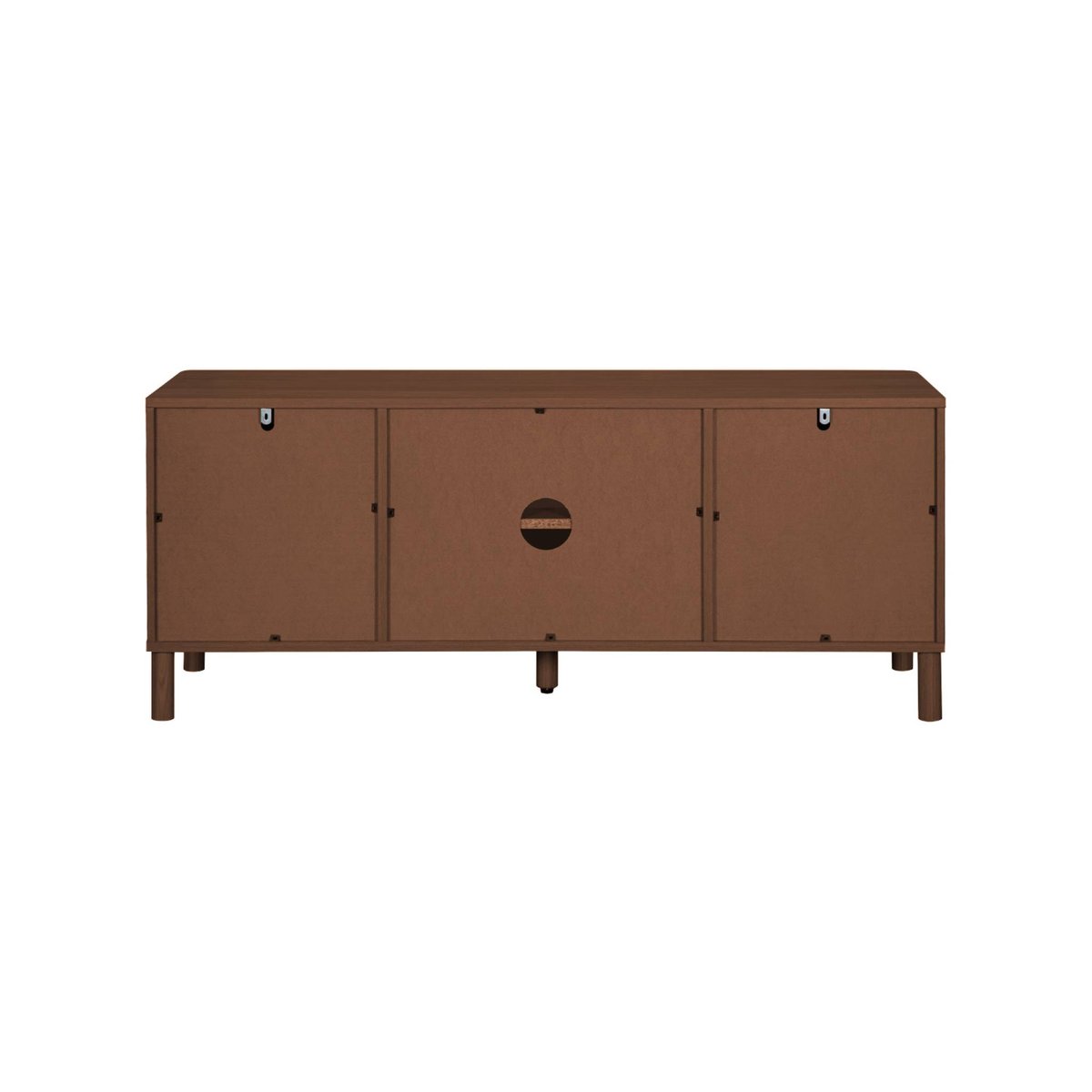 Meuble TV vintage décor bois et cannage 2 portes 120cm ETTA noyer, SWEEEK