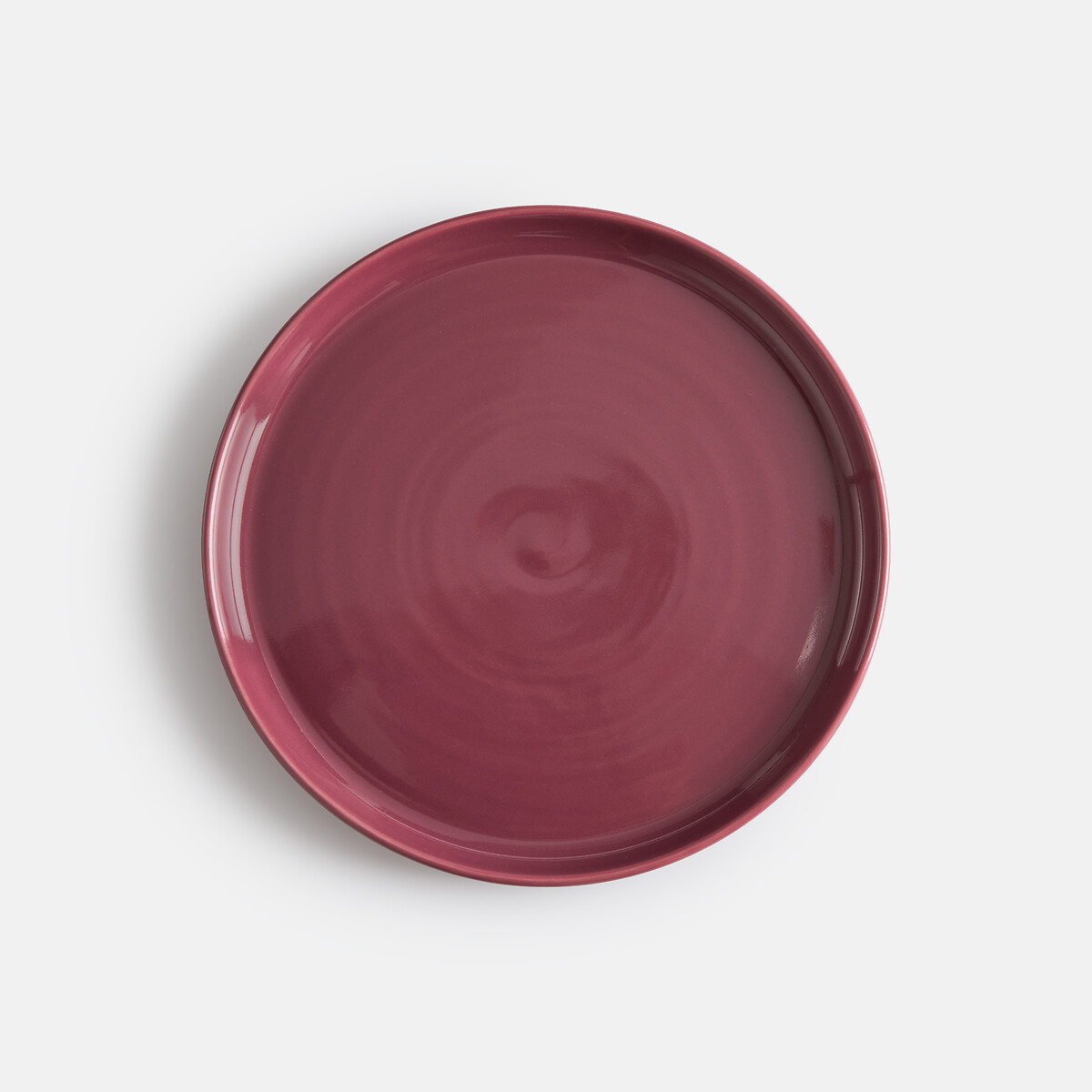 Set of 4 Sacha Reactive Enamel Stoneware Dessert Plates burgundy, LA REDOUTE INTERIEURS