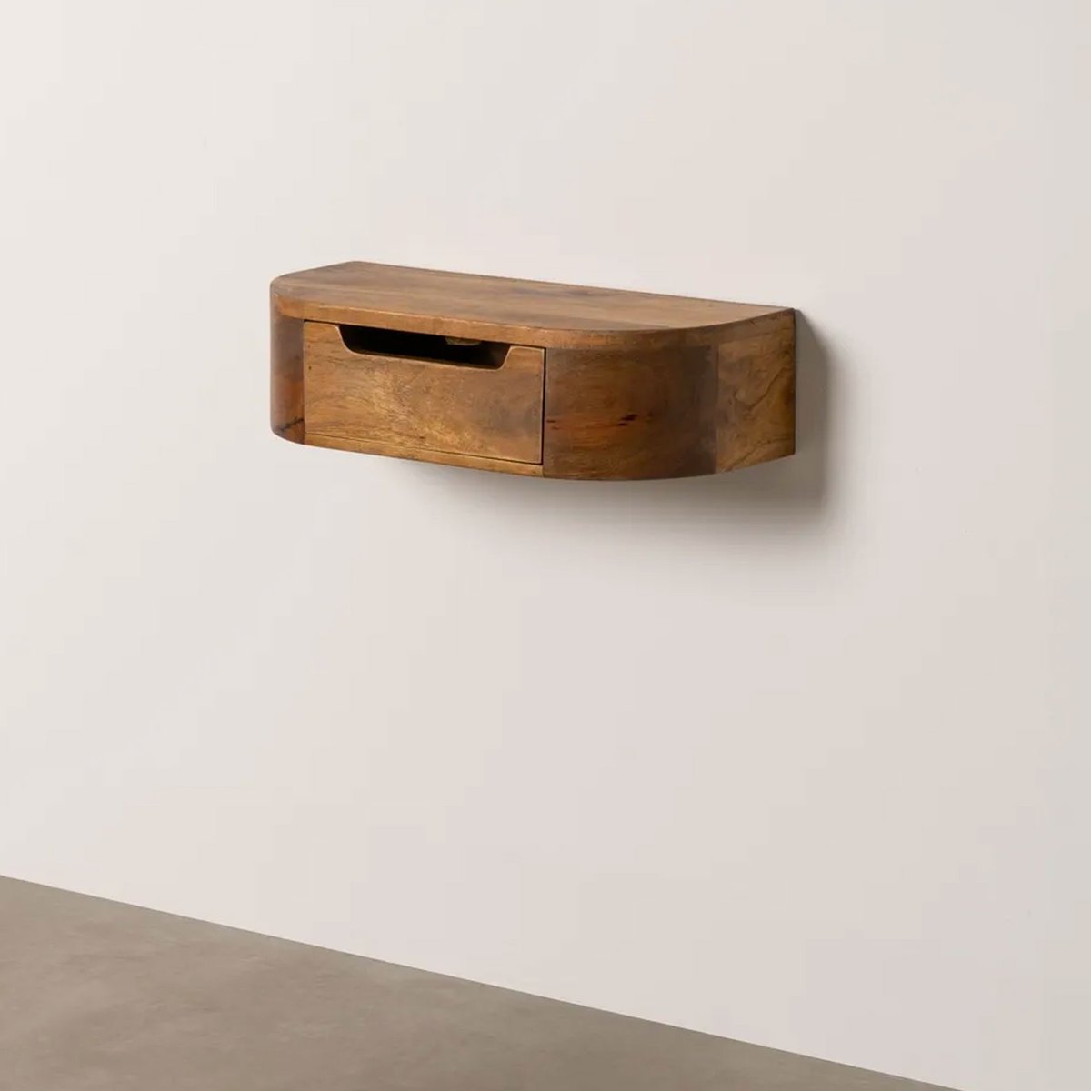 Table de chevet murale en bois de manguier 50x20x13cm bois, WADIGA