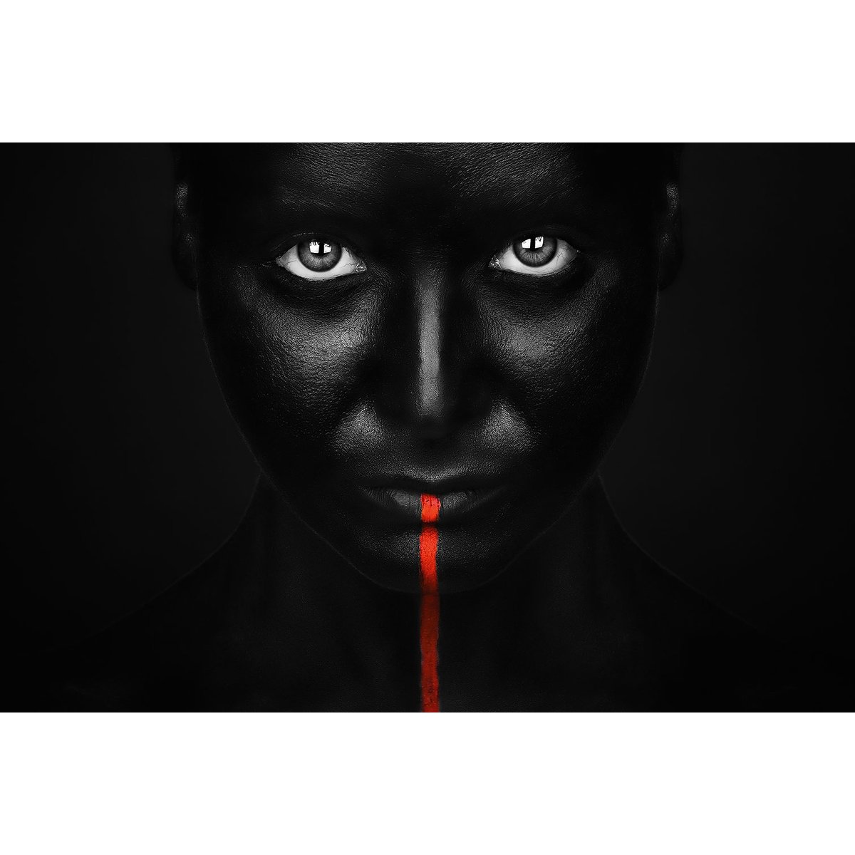 Tableau d'art portrait rouge tableau alu dibond, HEXOA