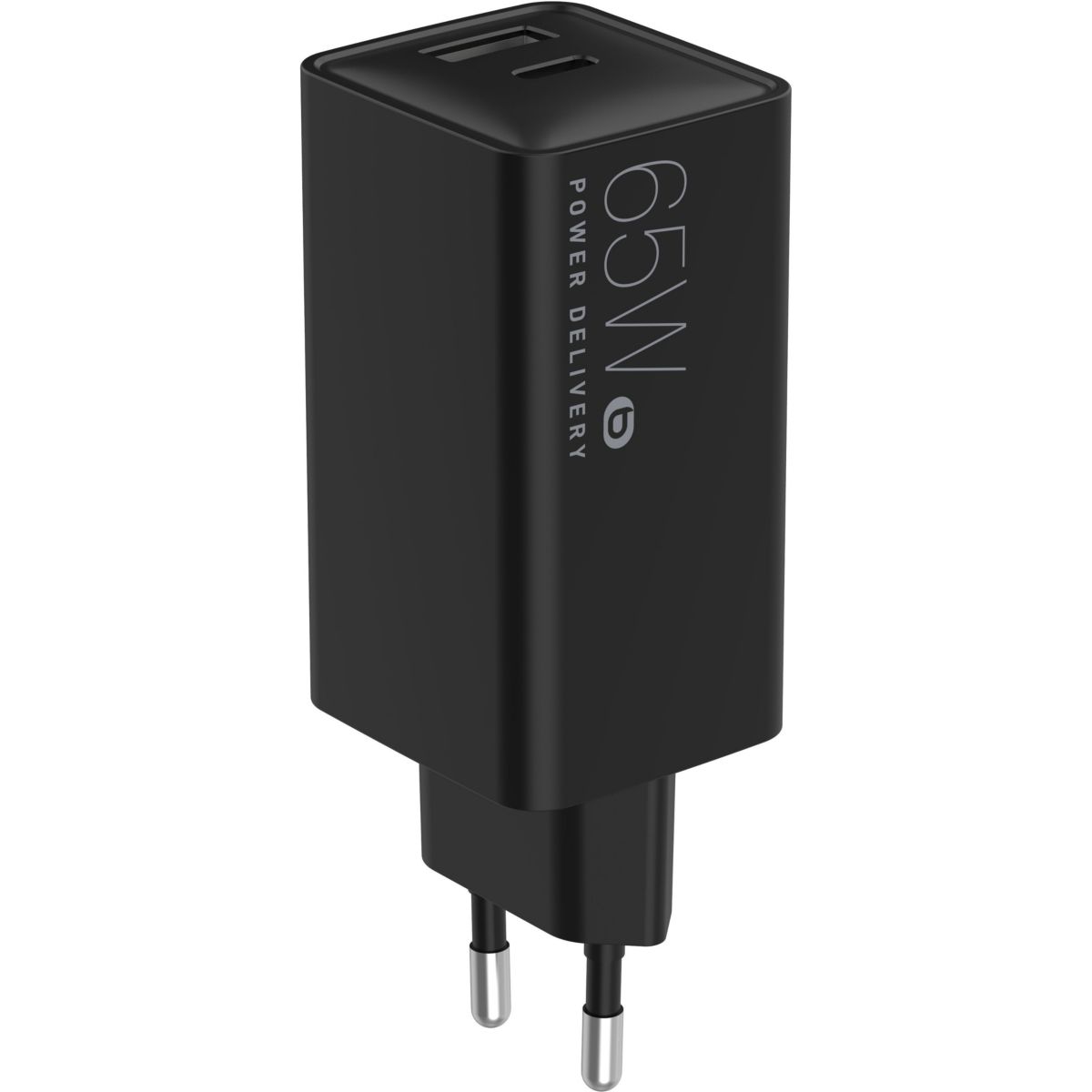 Chargeur ordinateur portable 65W USB-A + USB-C + cable USB-C 2M Noir couleur unique, ESSENTIEL B