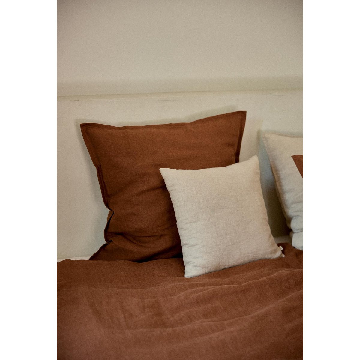 Housse de couette en lin lavé marron moka, GABRIELLE PARIS