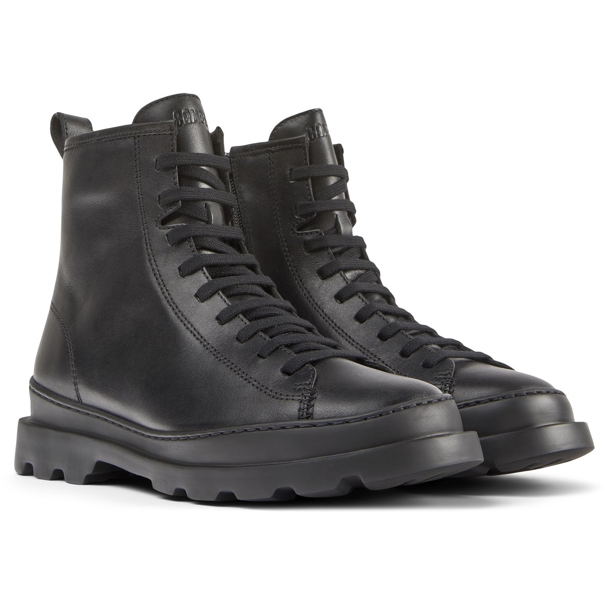 Bottines À Lacets Cuir Brutus noir, CAMPER