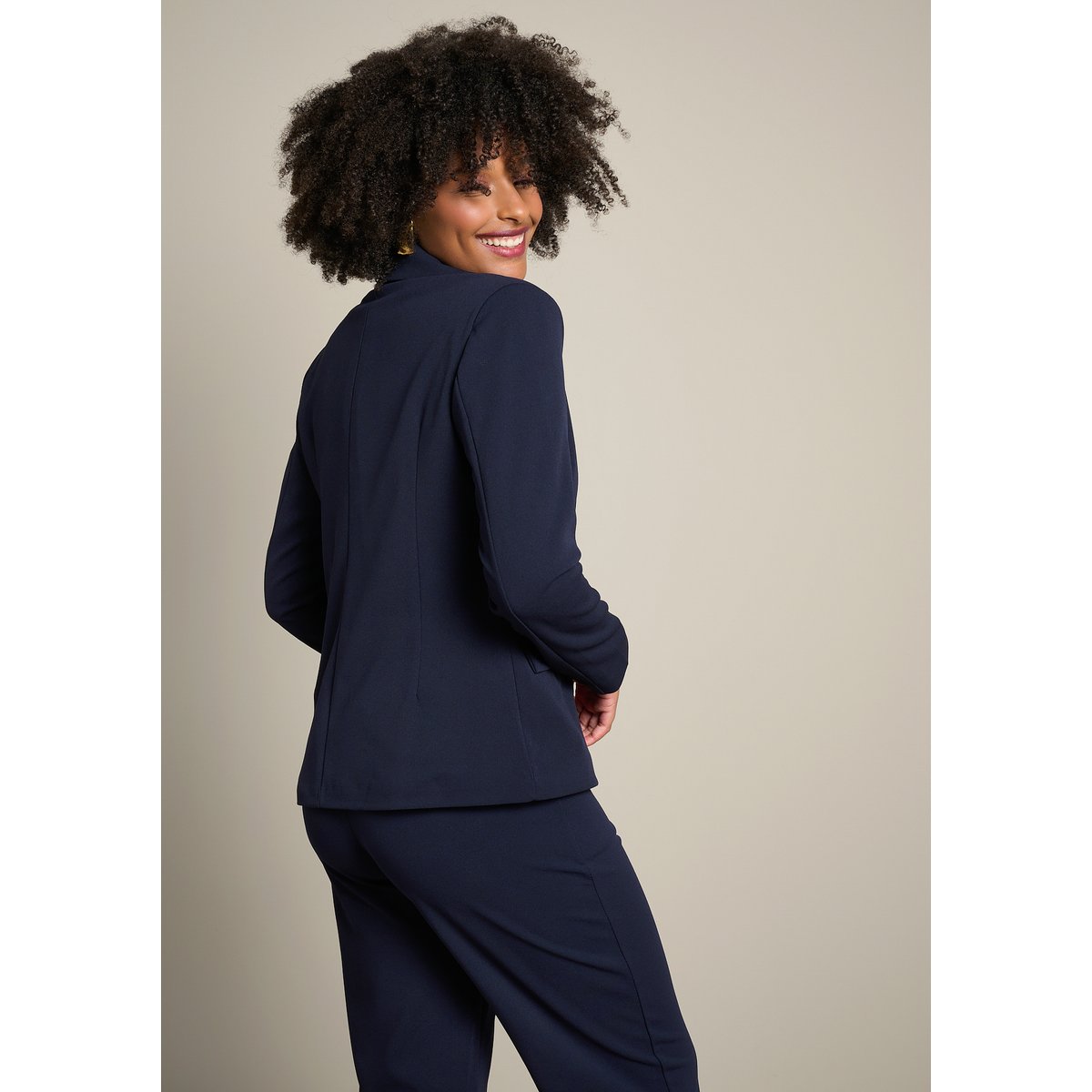 Blazer à coupe classique bleu marine, LOLALIZA