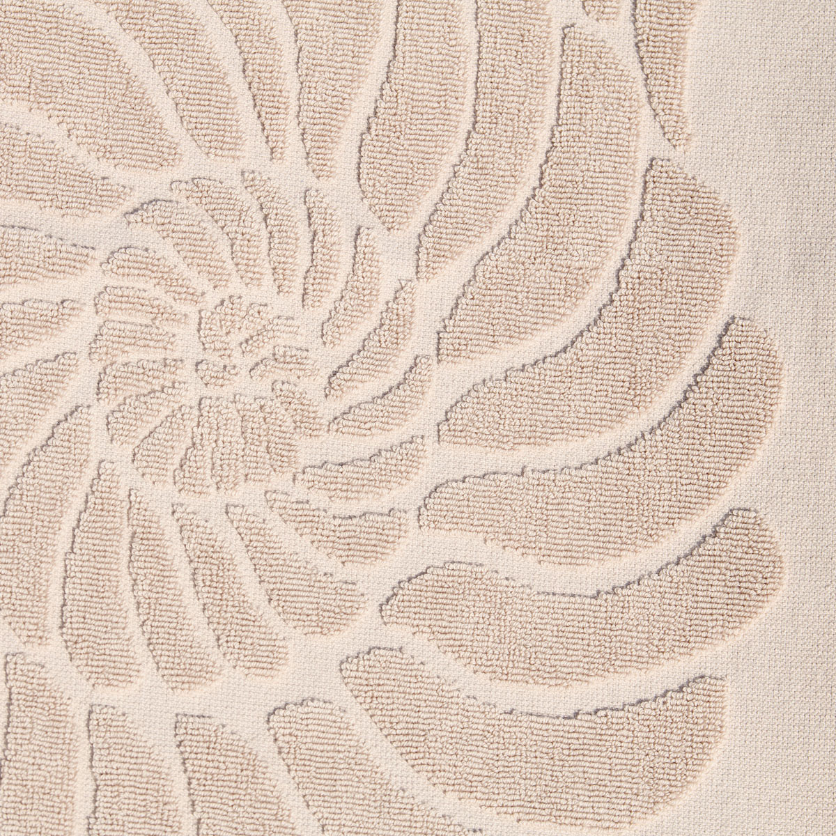 Drap de plage Coquillage - Eponge jacquard ciselée 550 g/m² beige, TRADITION DES VOSGES