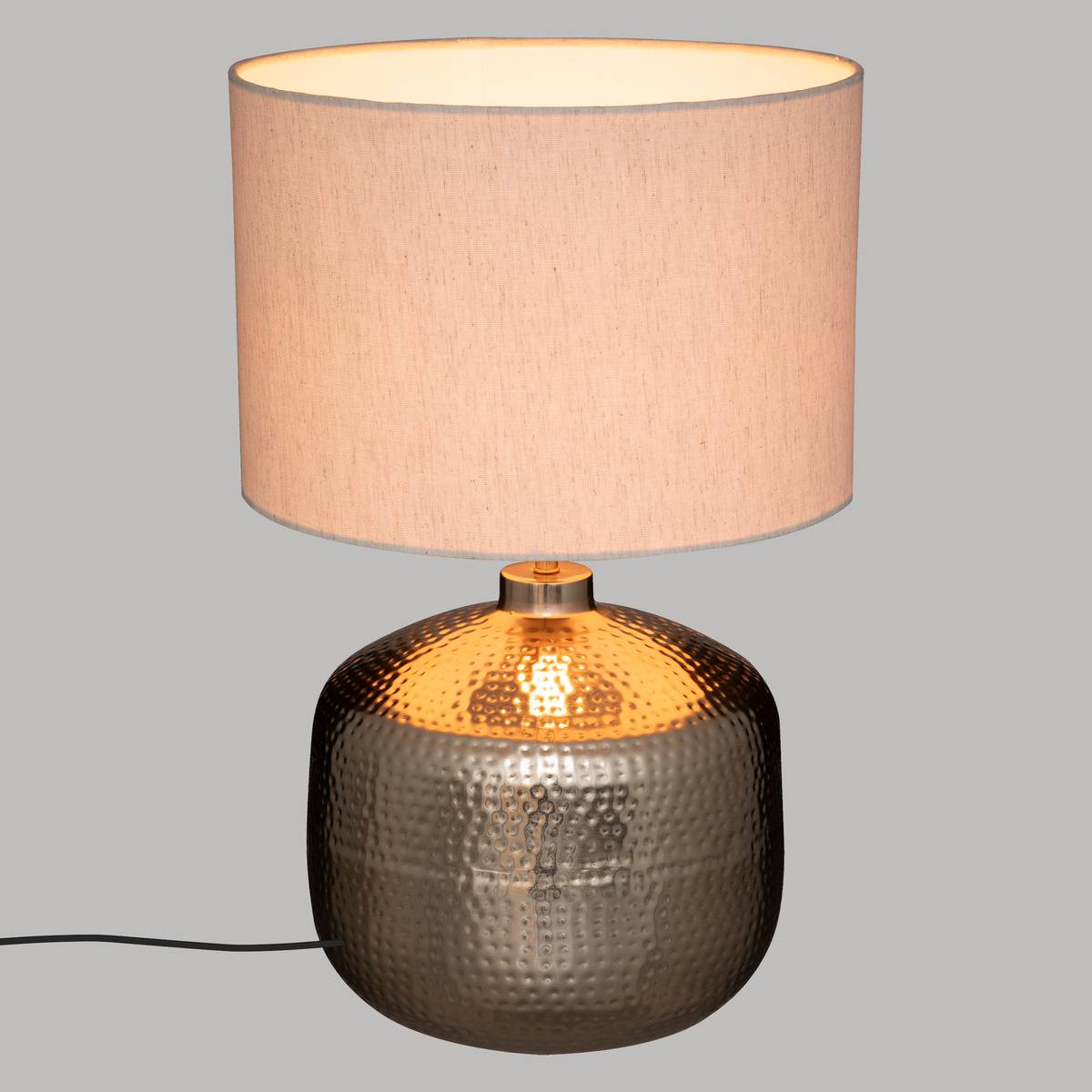 Lampe à poser métal et coton KAIS mordoré, ATMOSPHERA