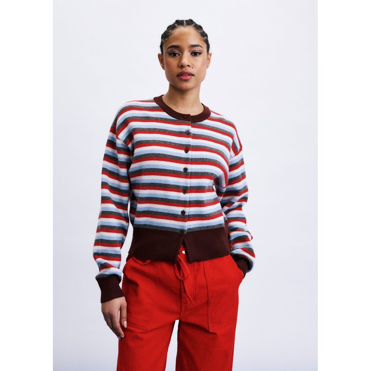 Set De Cardigan-echarpe Shibuya SHIBUYA rouge, FRNCH