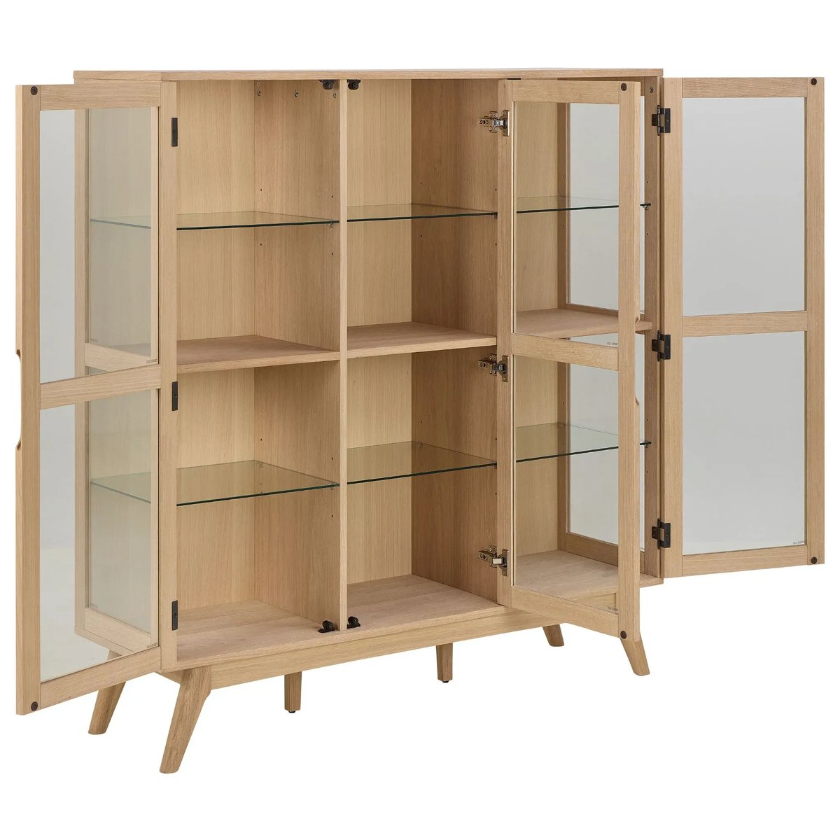 Vitrine 3 portes vitrée en chêne blanchi L140 - MARTINE bois clair, HELLIN, DEPUIS 1862