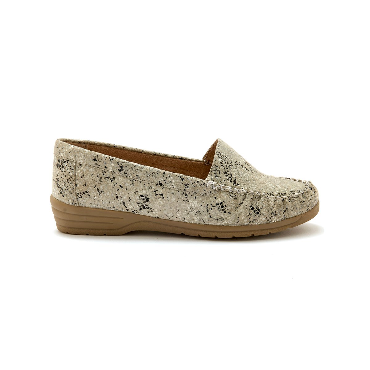 Mocassins beige reptile, PEDICONFORT