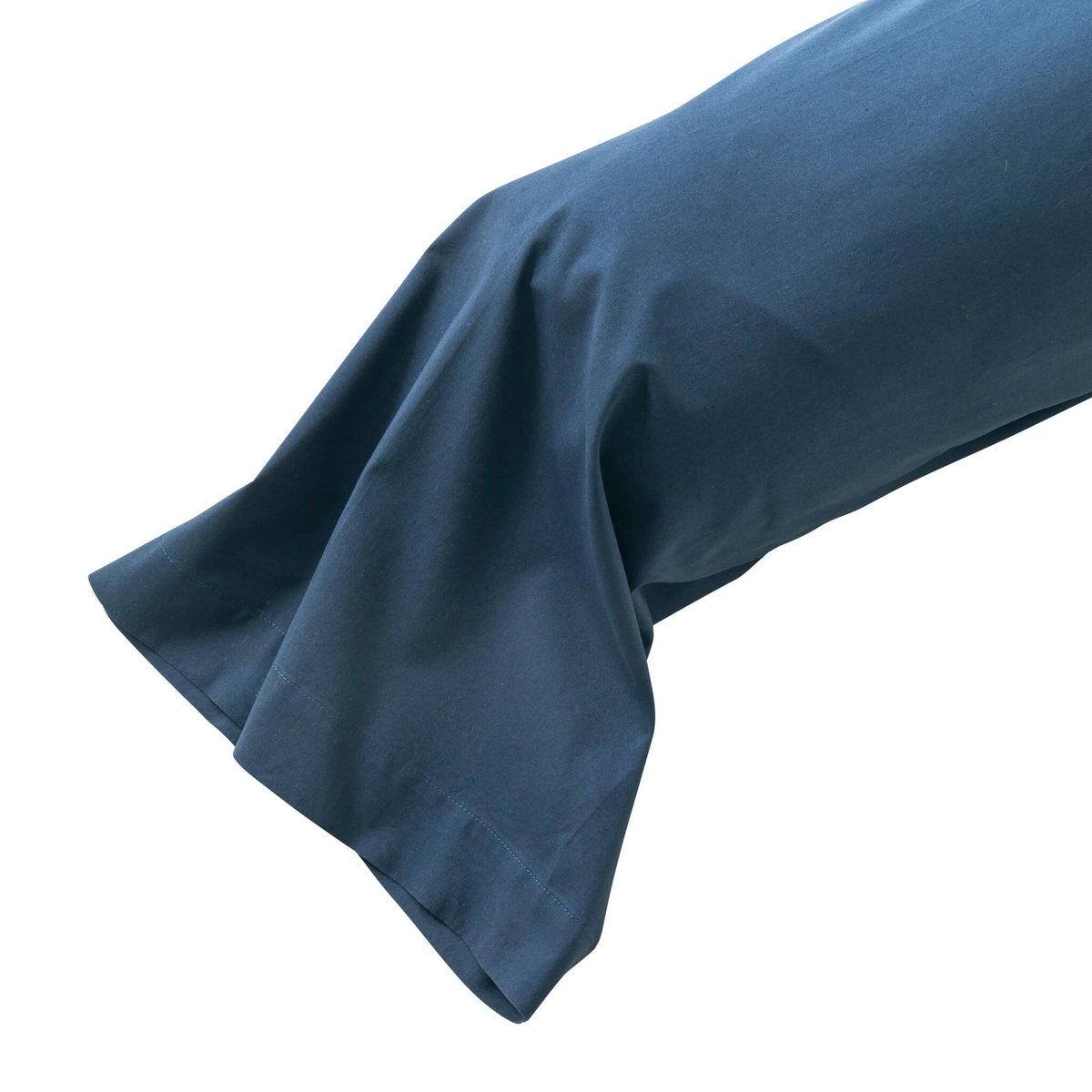 Taie de traversin coton lavé - CELESTE bleu marine, SOMEO
