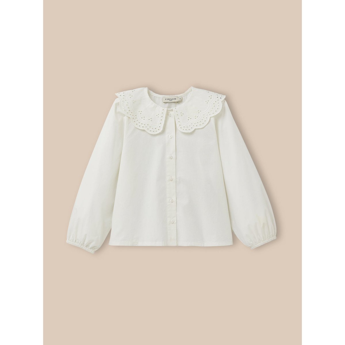 Blouse  maxi col blanc casse, CYRILLUS