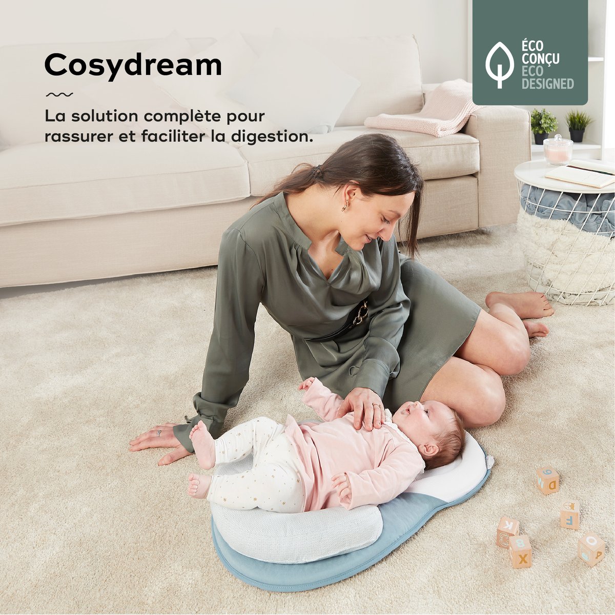 Réducteur Nouveau Né Cocon Cosydream Mosaic bleu, BABYMOOV