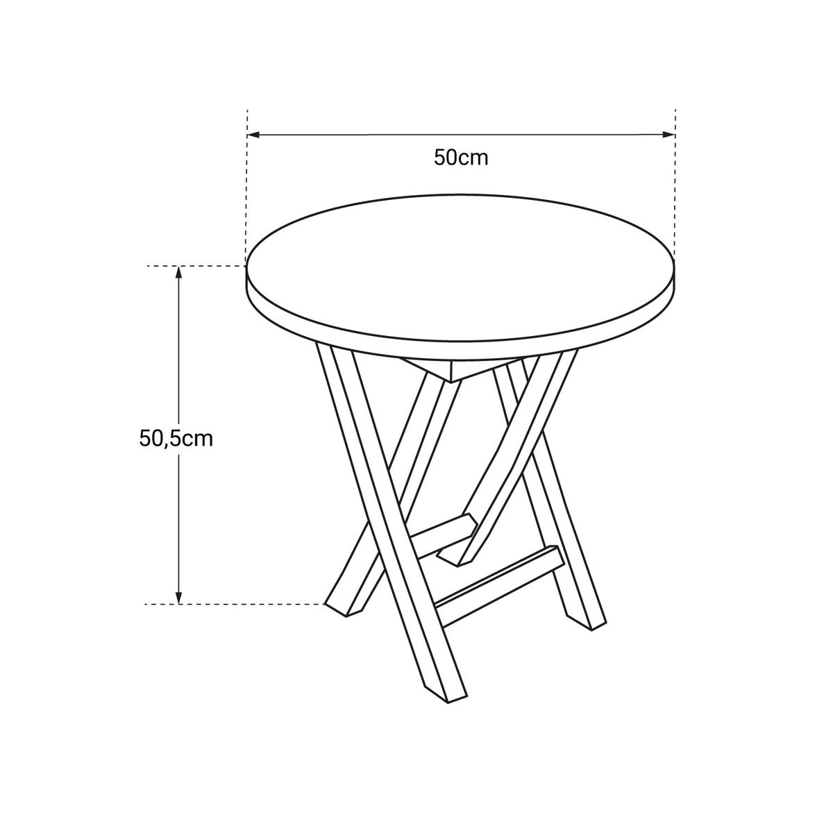 Table d'appoint en teck, ronde, LOMBOK naturel, HAPPY GARDEN