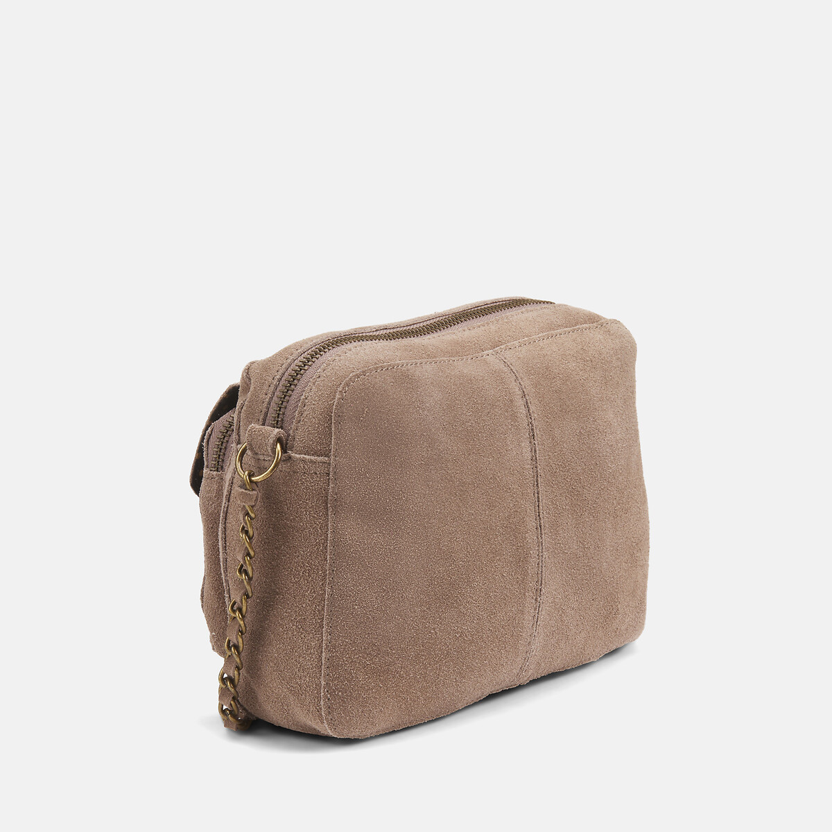 Kleine Handtasche Naina aus Wildleder taupe , PIECES