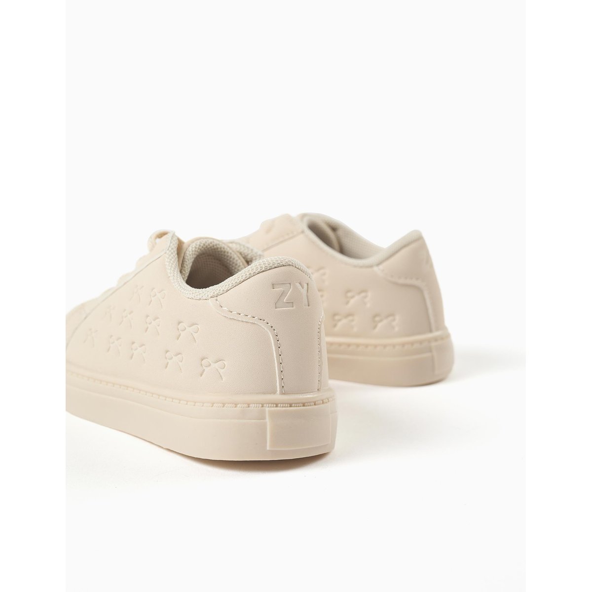 Baskets avec nœuds en relief et lacets élastiques beige, ZIPPY