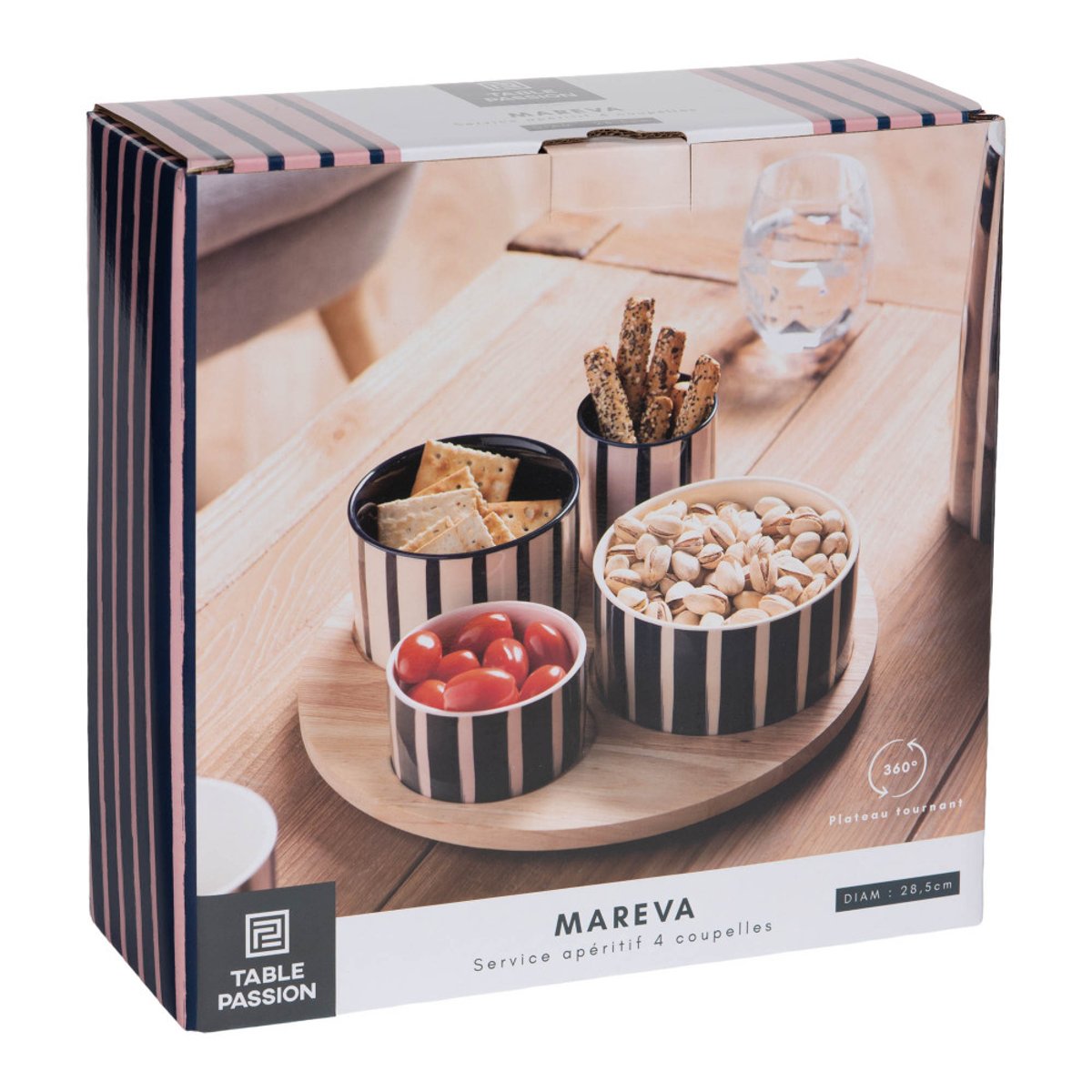 Service apéritif de 4 pièces Mareva 28,5 cm - MAREVA multicolore, TABLE PASSION