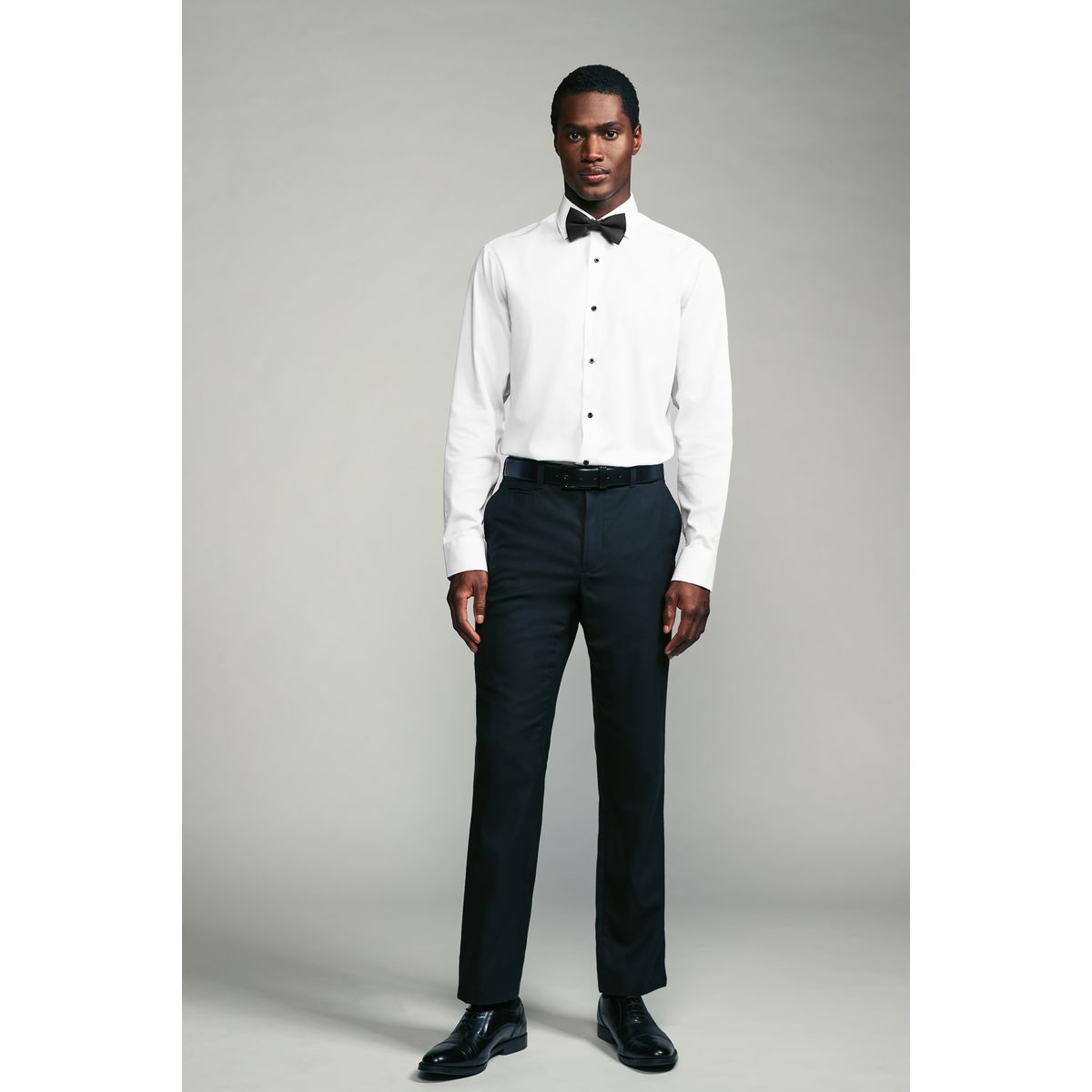 Chemise à poignet et nœud papillon, ensemble nœud papillon blanc texturé/noir, NEXT